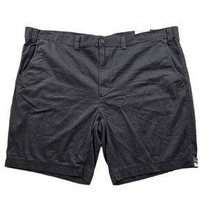 St. John's Bay Shorts Mens 54 Big Tall Black‎ Stretch Flat Front 10" Inseam NEW
